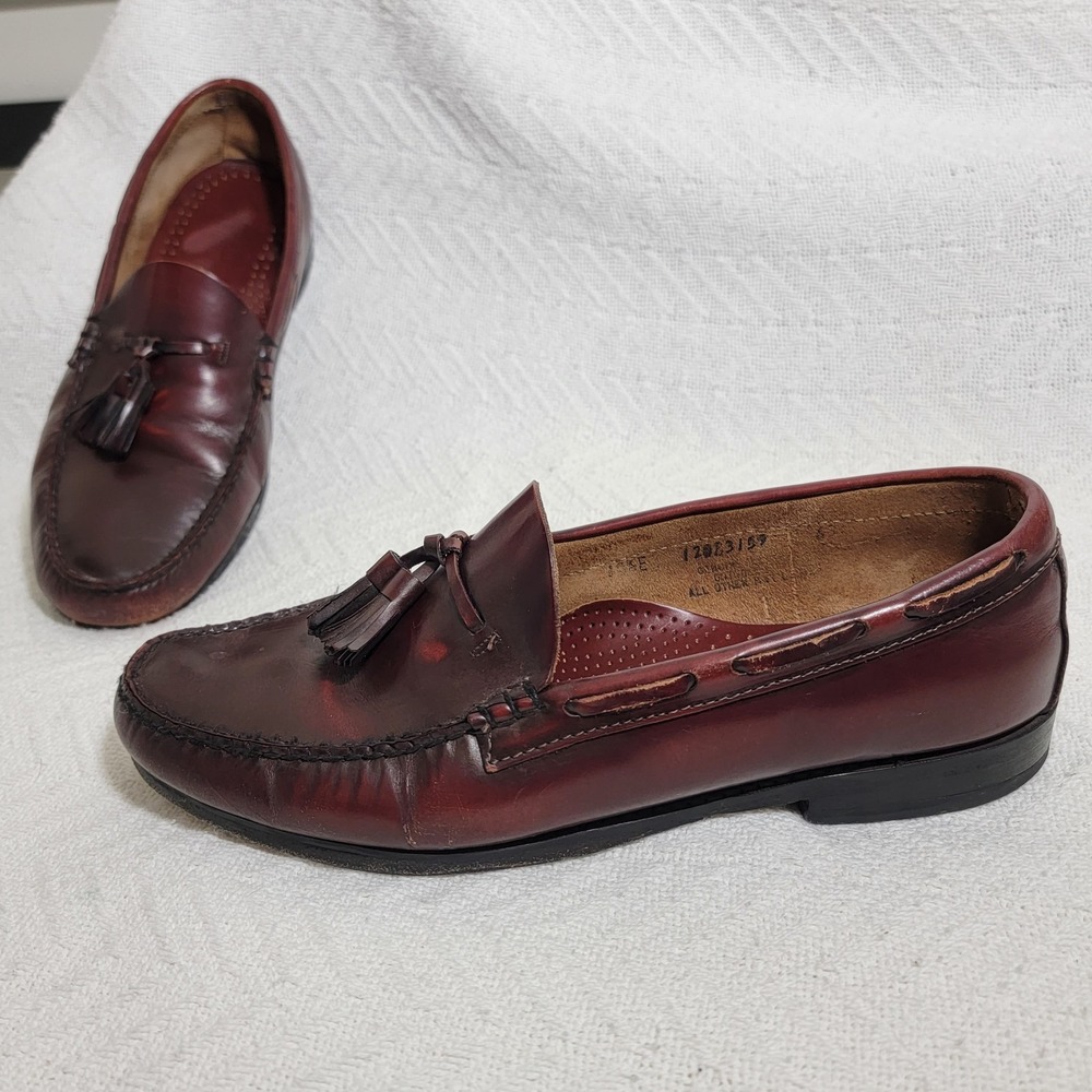 G.H. Bass & Co Weejuns Layton Tassel Loafers‎ Kiltie Burgundy Sz 10.5 E Made USA